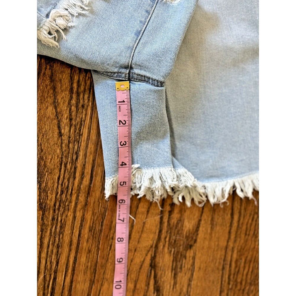 Celebrity Pink Paperbag Jean Shorts High Rise Comfy Boyfriend Fit Raw Hem Small - Picture 7 of 13